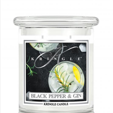  Kringle Candle - Black Pepper Gin - średni, klasyczny słoik (411g) z 2 knotami Świeca zapachowa